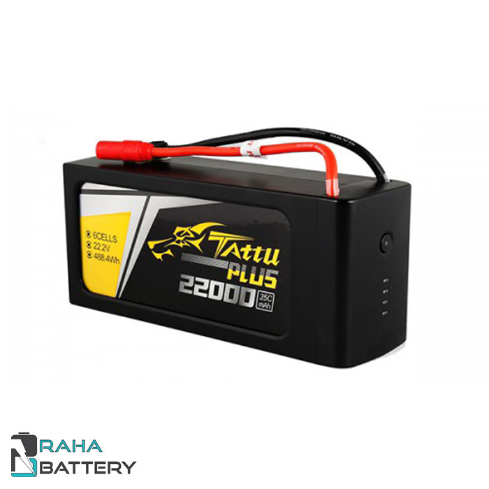 باتری هوشمند لیتیوم پلیمر 6 سل Tattu Plus 22000mAh 25C