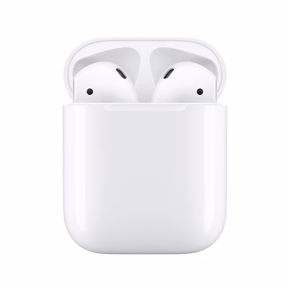 هدفون بی‌ سیم اپل مدل AirPods نسل دوم همراه با محفظه شارژ
