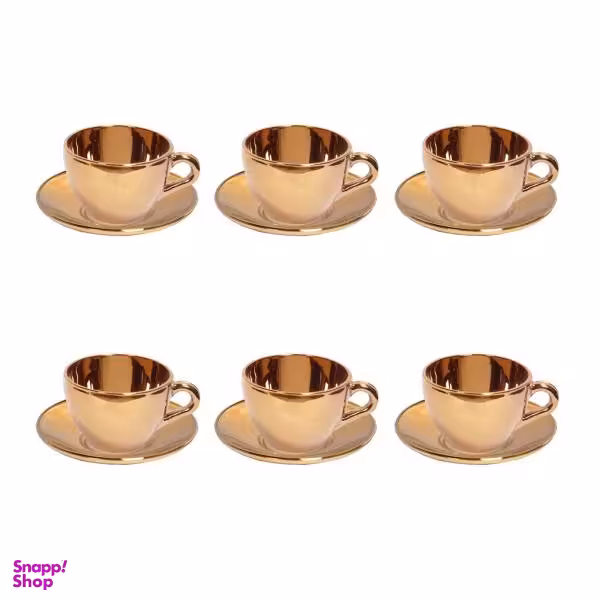 ست فنجان و نعلبکی 12 پارچه بلور کاوه (Kaveh Crystal) مدل 1102