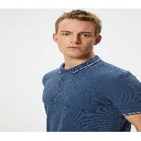 تی شرت یقه پولو آبی مردانه پنبه آستین کوتاه SLIM FIT POLO T LINE Koton
