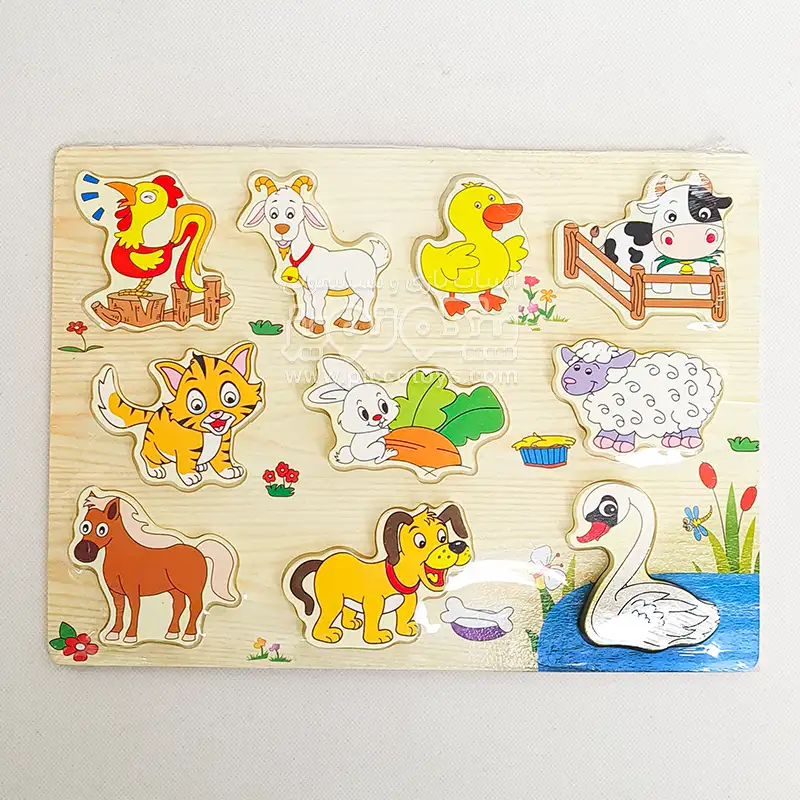 پازل چوبی جاگذاری حیوانات مزرعه کد P/XQ900/E