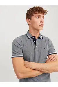 تی شرت یقه پولو آبی مردانه پنبه ارگانیک یکا چوگان اصلی Jack Jones Jack &amp; Jones