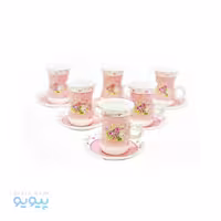 سرویس چای خوری گل دار صورتی