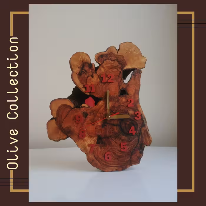 ساعت دیواری  چوب و رزین  ابعاد 30در37  کد ZL 4  