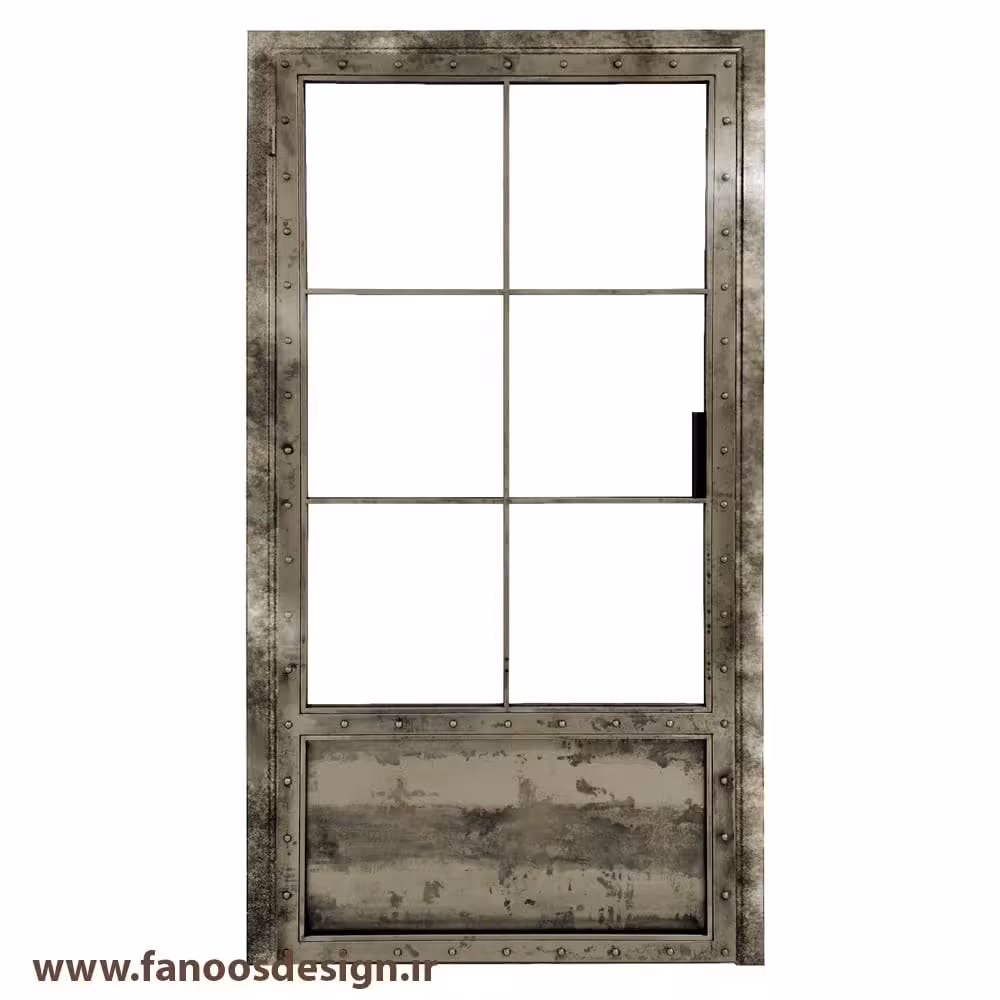 درب آهنی شیشه خور تک لنگه کد 30707