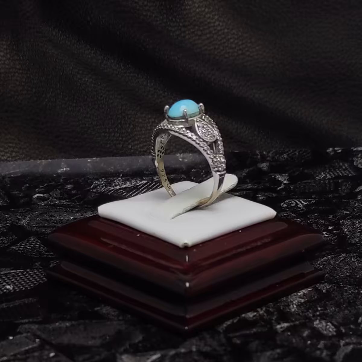 انگشتر نقره زنانه فیروزه نیشابور طبیعی سلین کالا  کد  Mps-12637573