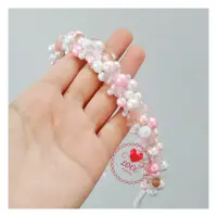تل مرواریدی دخترانه صورتی و سفید زیبا