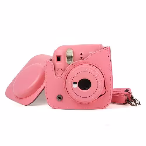 کیف چرمی دوربین فوجی فیلم مناسب FujiFilm Instax mini 9/8 Pink Bag