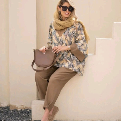 ست مانتو شلوار زنانه لنین مدل پارمیس ارسال رایگان
