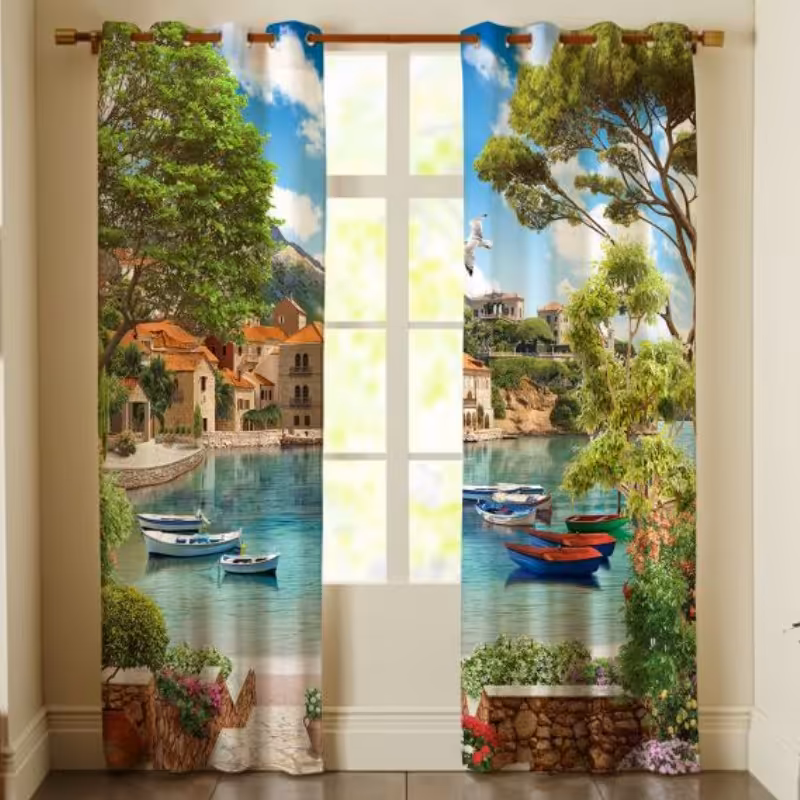 پرده چاپی  پانچ  طرح   نقاشی و منظره  کد637