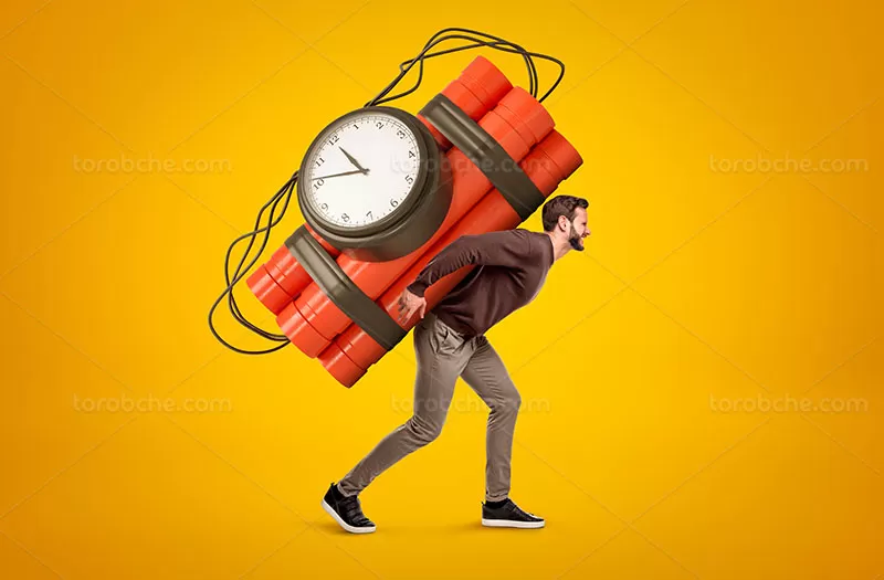 عکس مفهومی بمب ساعتی | گرافیک با طعم تربچه