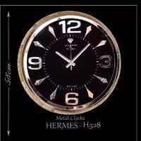 ساعت دیواری فلز آبکاری  طلایی و سیلور .موتور آرام گرد 