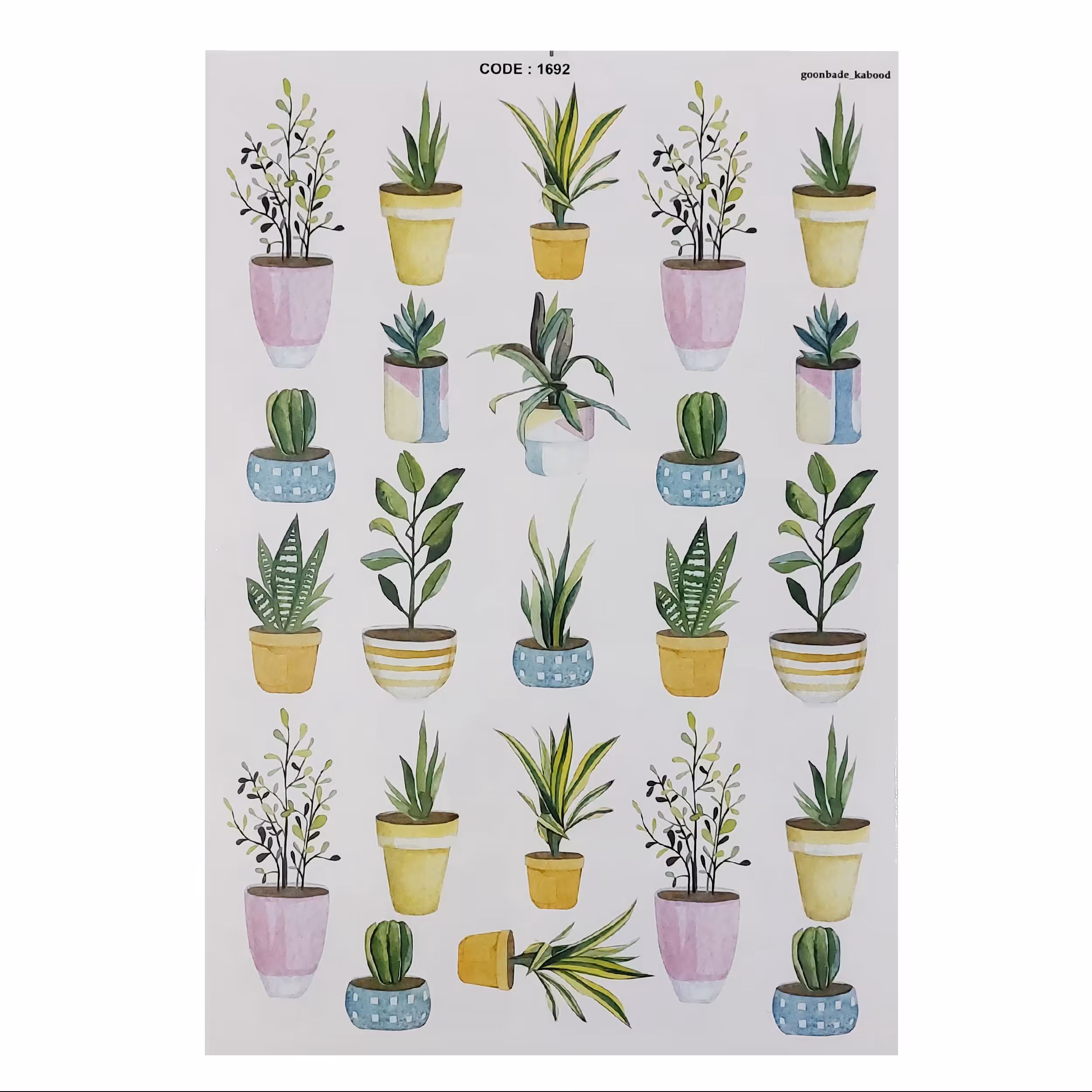 ترنسفر مدل گل وگیاه  ابعاد30 در 40 سانتی متر