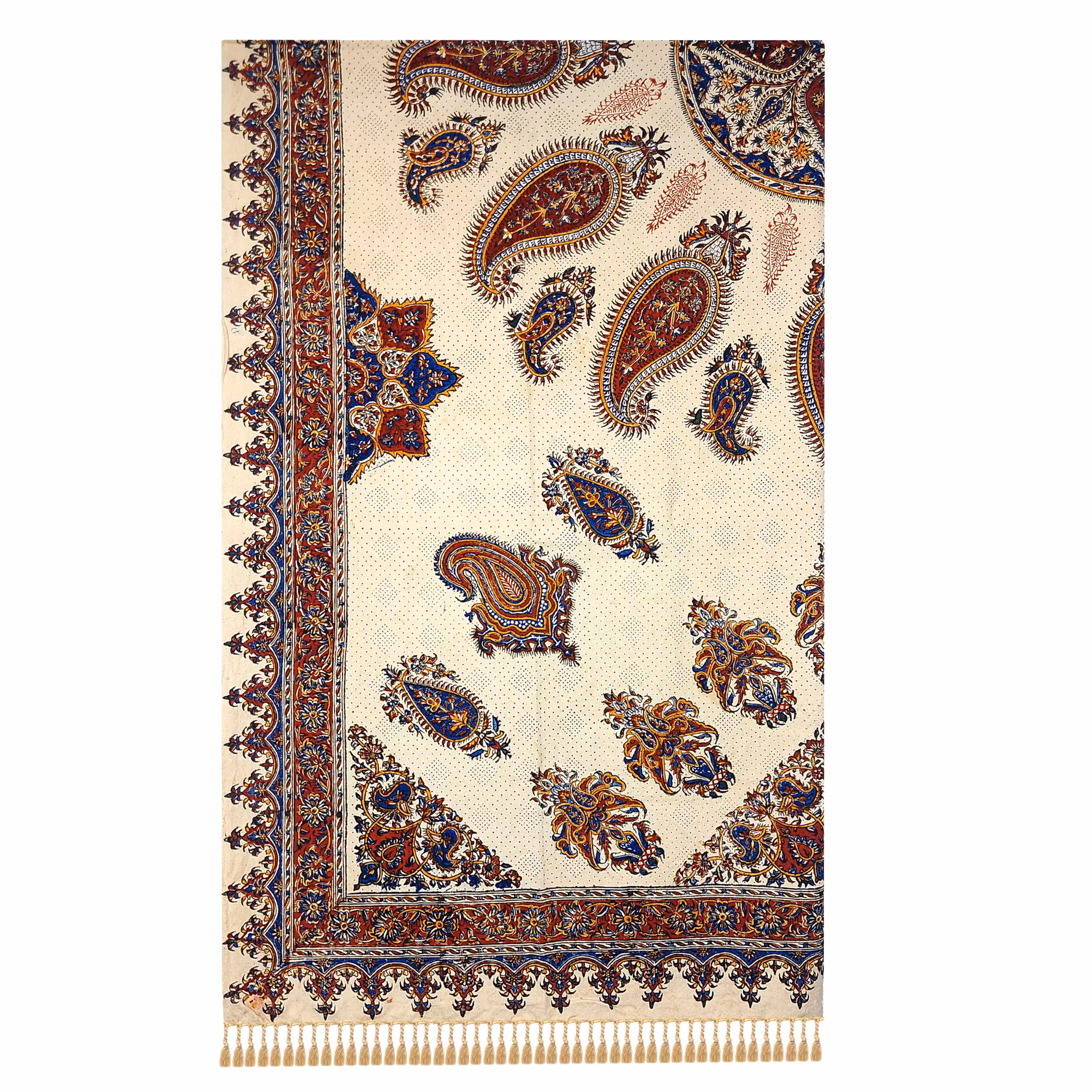 رومیزی و سفره قلمکار بته قاجاری ترنج 135 در 200 