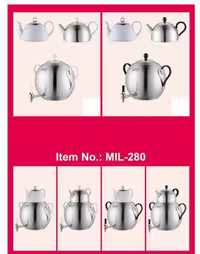 کتری شیردار استیل گرد با دو قوری مدل میلانو milano280