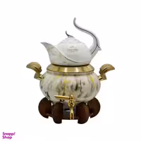 ست کتری و قوری کروپ ست طرح ماربل کد 601 به همراه وارمر