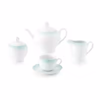 سرویس چینی زرین 6 نفره چای خوری ساکورا آبی (17 پارچه)