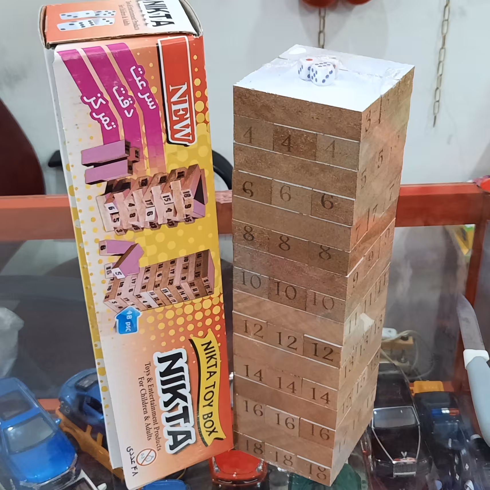 برج هیجان 48 عددی چوبی بزرگ  جنگا دومینو چوبی