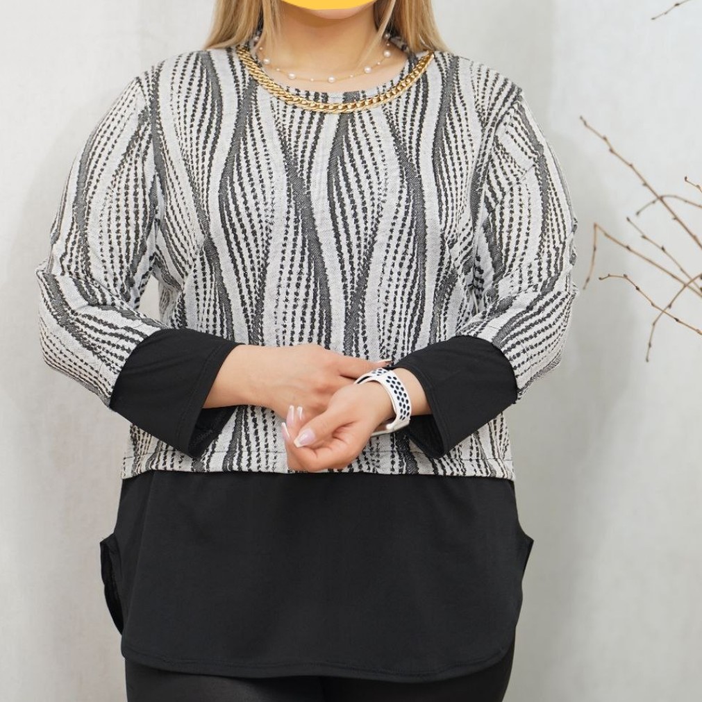 بلوز زنانه جنس ژاکارد طوسی 