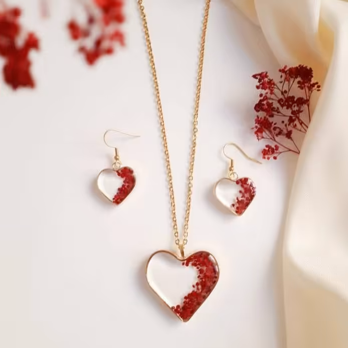 نیم ست گل قرمز