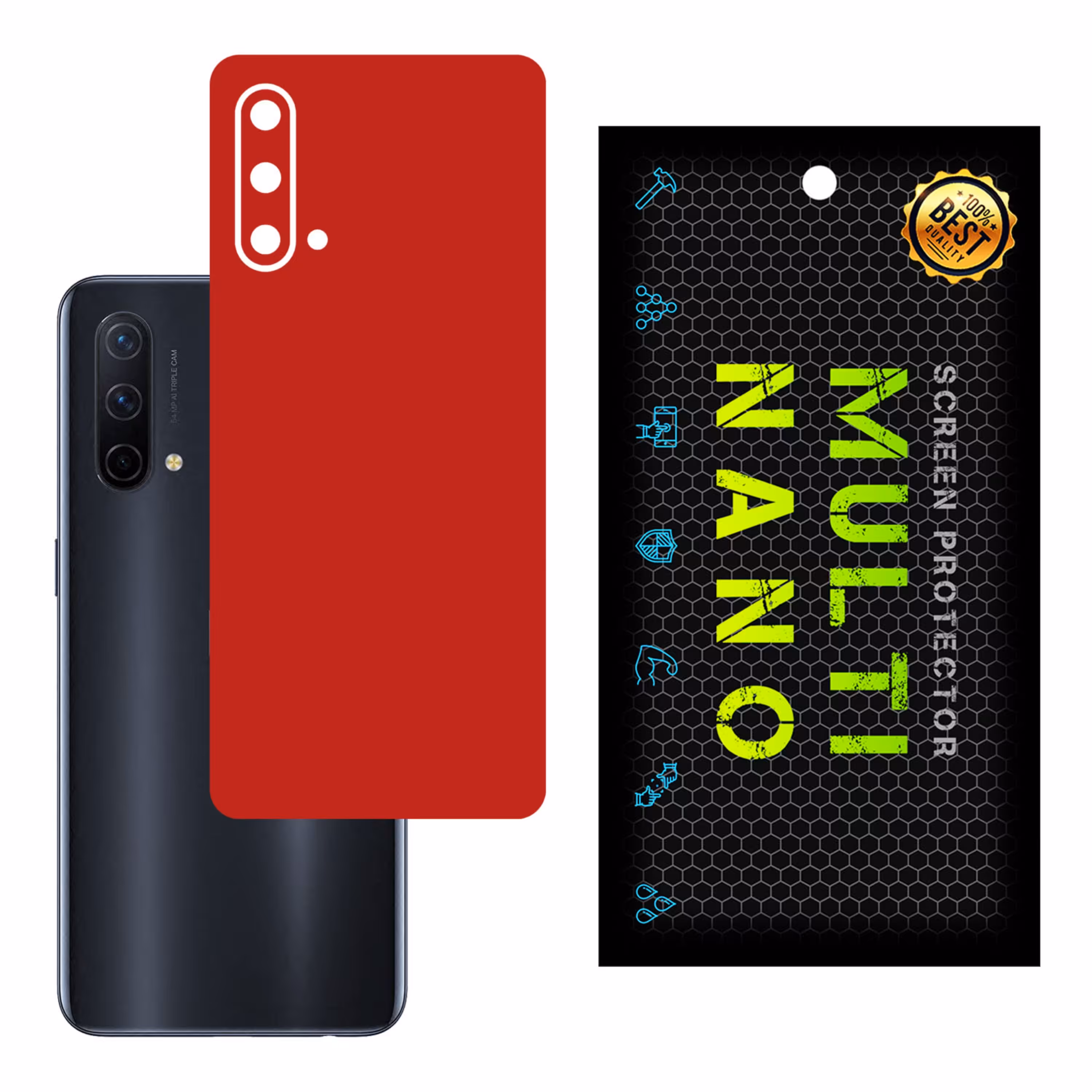 برچسب پوششی MultiNano مدل X-F1M-Red برای پشت موبایل وان پلاسNord CE