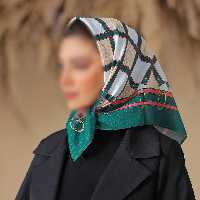 باندانا یا مینی اسکارف نخی سفید و سبز ارسال رایگان 