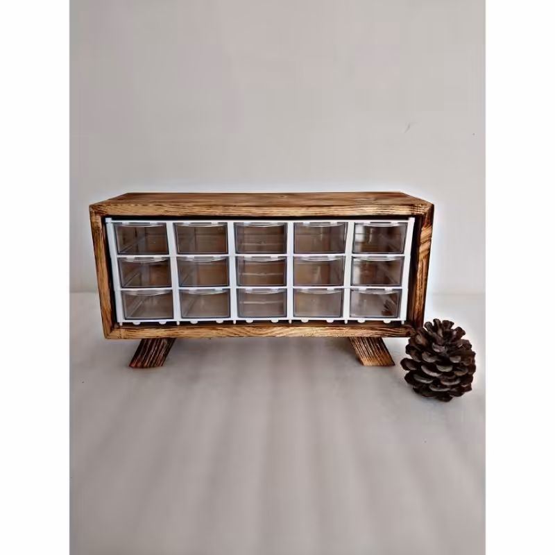 جا ادویه 15 کشو چوبی