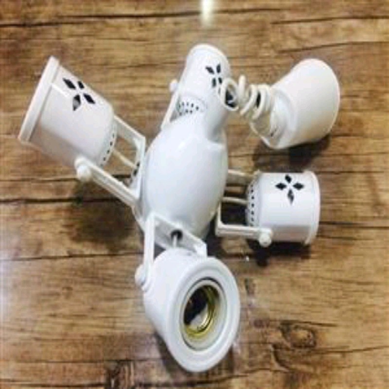 چراغ آویز چهار شعله فنری سرپیچ چینی