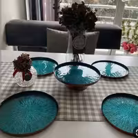 ست کیک خوری انگلیش هوم مسی برندانگلیش هوم ترکیه قطر21سانت و پنج تیکه یکی پایه دار و چهارتاصاف 