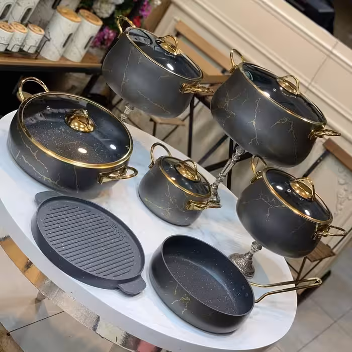 سرویس قابلمه جدید bvk.طرح ماربل کیفیت درجه یک .ارسال سریع .بی وی کی 