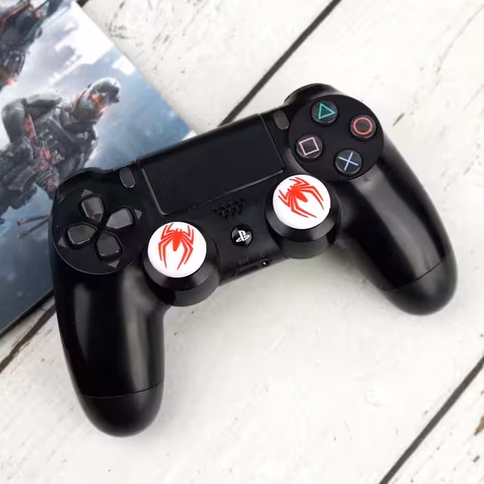 روکش آنالوگ دسته بازی 2 تایی PS4-XBOX طرح Spider Man سفید