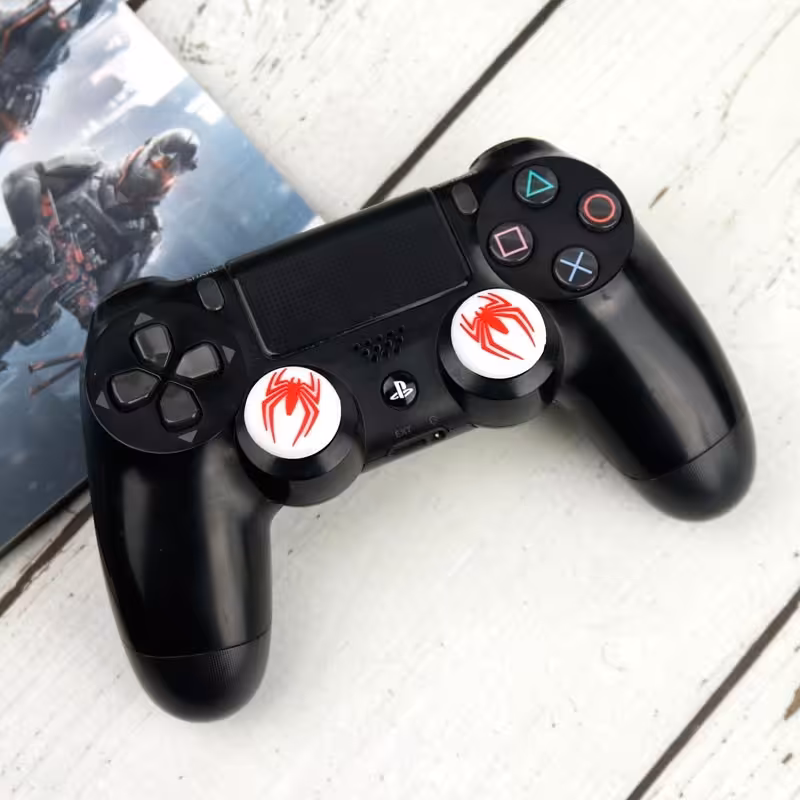 روکش آنالوگ دسته بازی 2 تایی PS4-XBOX طرح Spider Man سفید