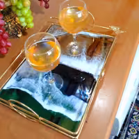 سینی رزینی کف آینه ای