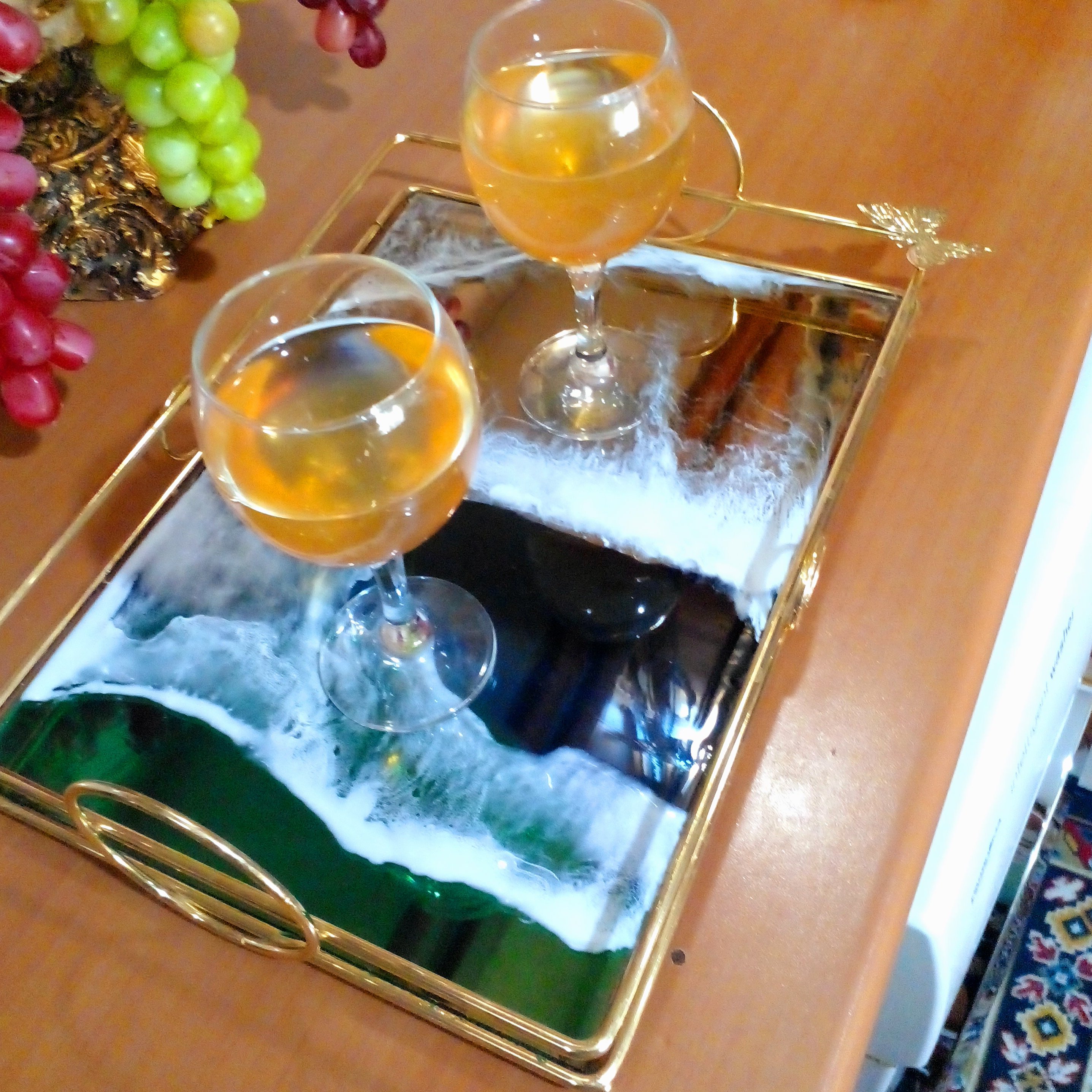 سینی رزینی کف آینه ای