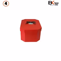 باکس کادویی هشت ضلعی کشیده پاپیون دار قرمز سایز چهار کد 52