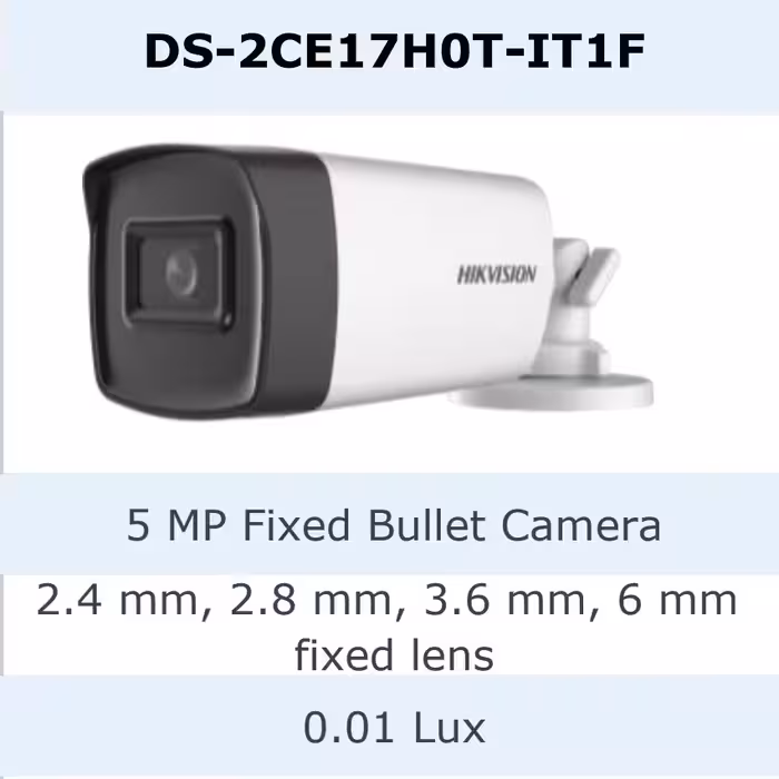 دوربین 5 مگاپیکسل بالت برند HIKVISION دارای 2 سال گارانتی معتبر 