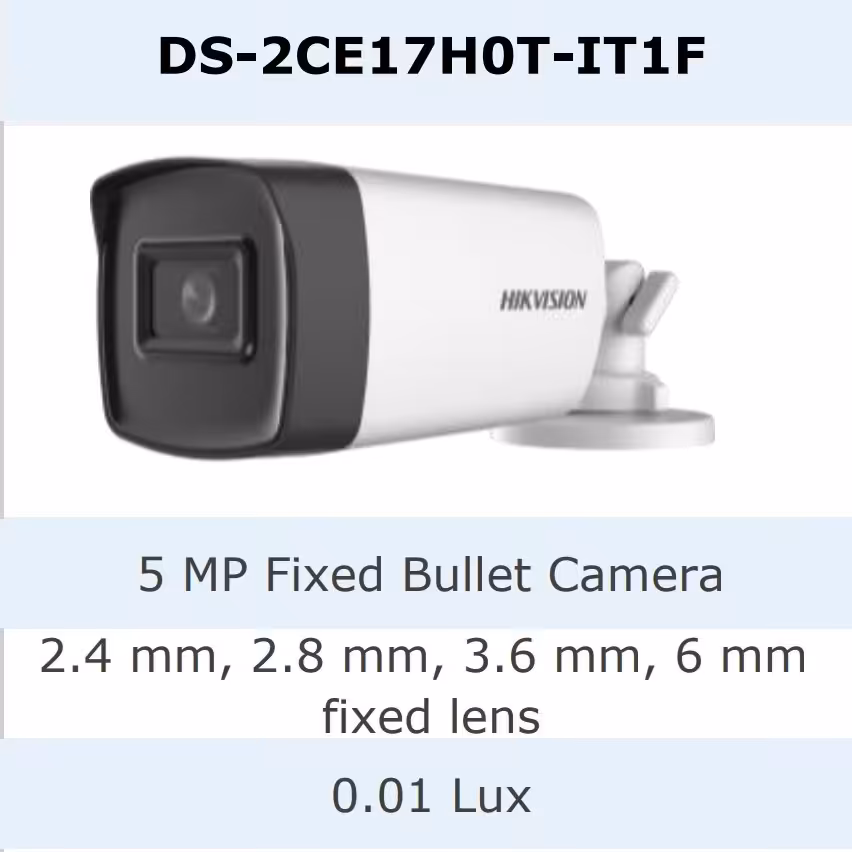 دوربین 5 مگاپیکسل بالت برند HIKVISION دارای 2 سال گارانتی معتبر 