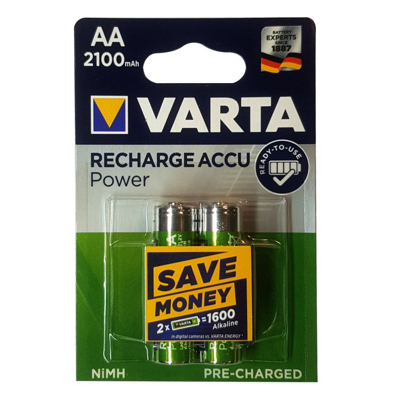 باتری قلمی قابل شارژ وارتا مدل ACCU-2100 بسته 2 عددی
