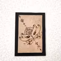 تابلو دکوراتیو سوخت نگاری روی چوب