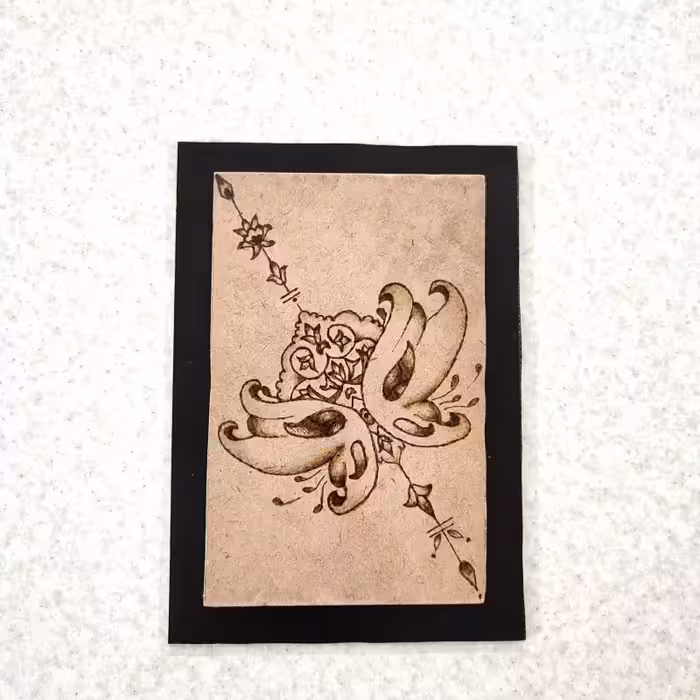 تابلو دکوراتیو سوخت نگاری روی چوب