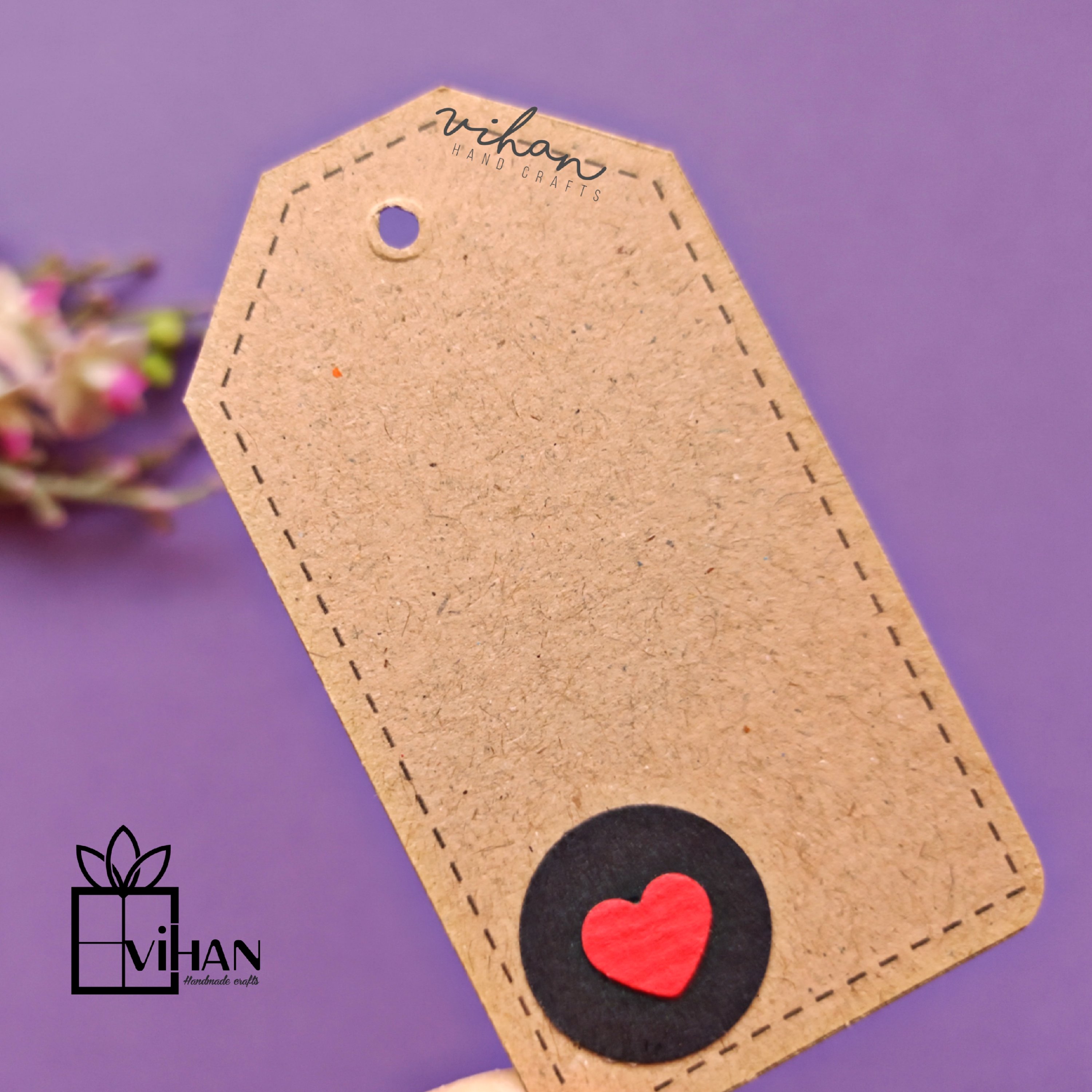 تگ کرافت مقوایی طرح برجسته بسته ده تائی 3