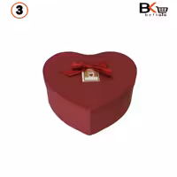 باکس کادویی قلبی پاپیون دار سایز کوچک زرشکی کد 14 سایز سه