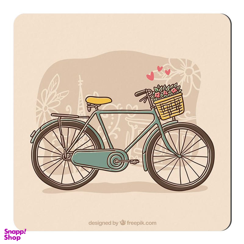 مگنت صباطرح مدل دوچرخه آبی با سبد گلهای قلبی کد M573