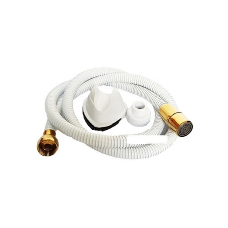 شلنگ توالت ریزبافت سفید طلایی (ارسال با تیپاکس وبه صورت پس کرایه)