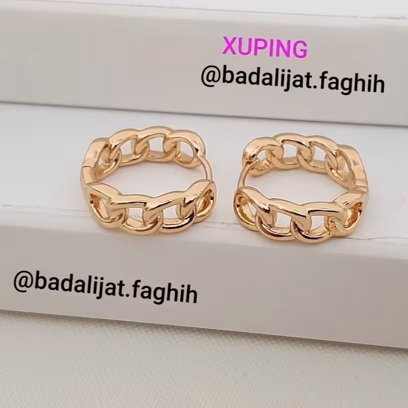 گوشواره ژوپینگ کاملا رنگ ثابت و آبکاری طلا شده 