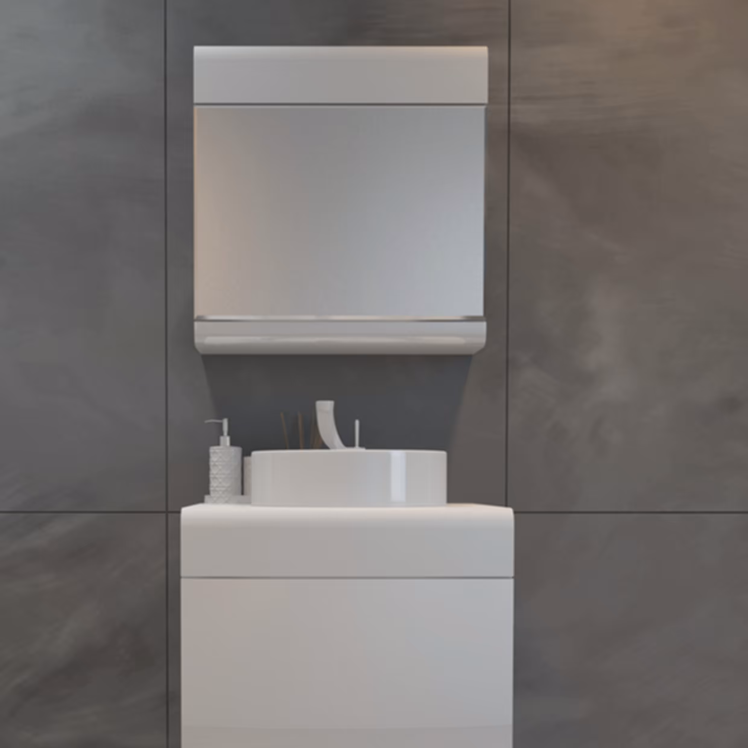 روشویی کابینتی رزا مدل O 250 سفید