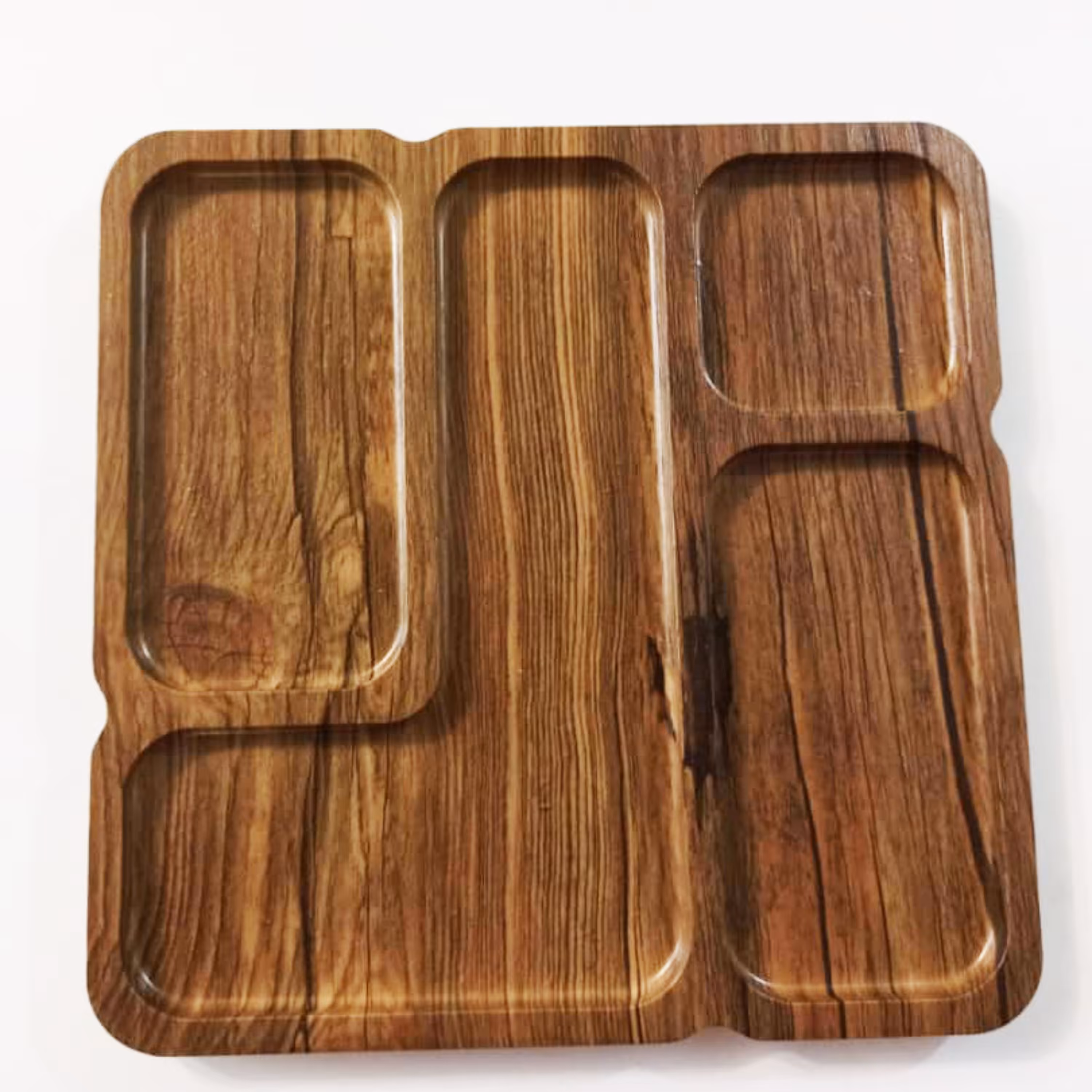 سینی سرو چوبی ام دی اف زیبا با ضخامت یکسانت طرح مستطیل