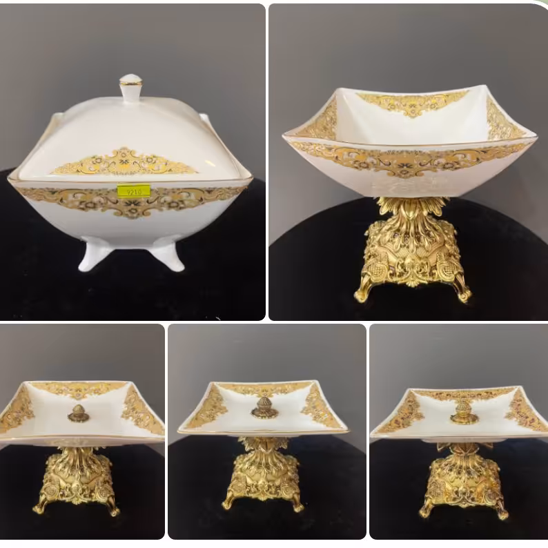 پنج تیکه فلت 4 گوش سلطنتی طلایی