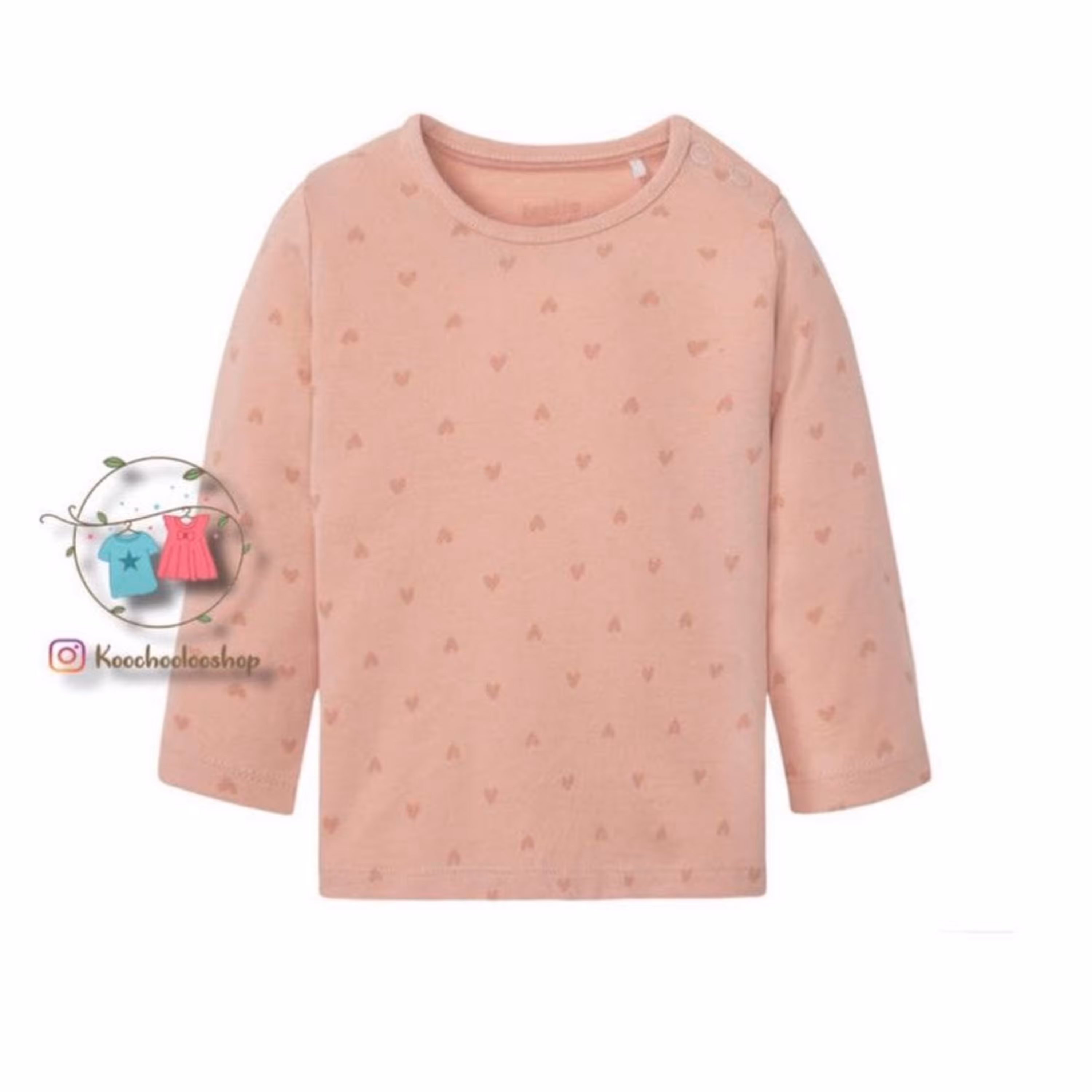 بلوز بچگانه برند آلمانی lupilu سایز 2تا 6 ماه طرح قلب 