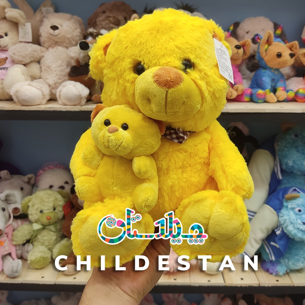 عروسک خرس موزیکال بچه به بغل سایز 25 سانت